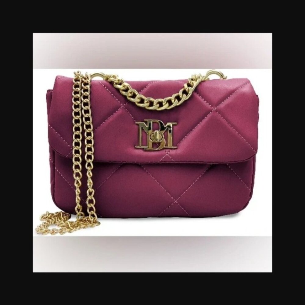 Badgley Mischa Burgundy Quilted Shoulder Crossbody Bag Handbag NWT